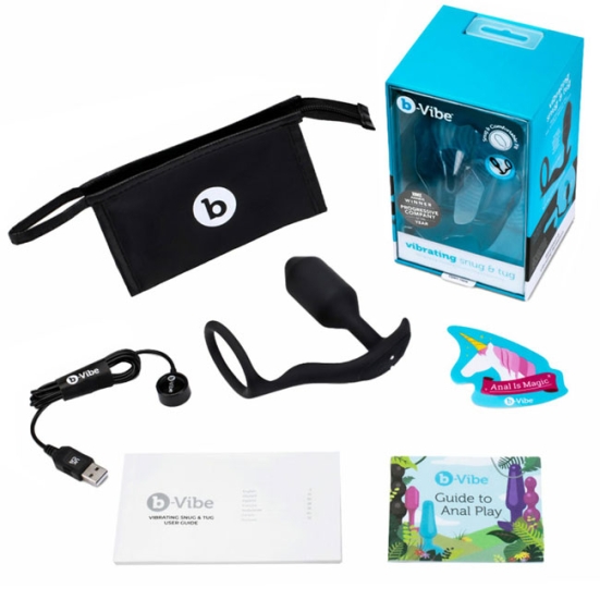 Вибропробка с кольцом b-Vibe Snug &amp; Tug